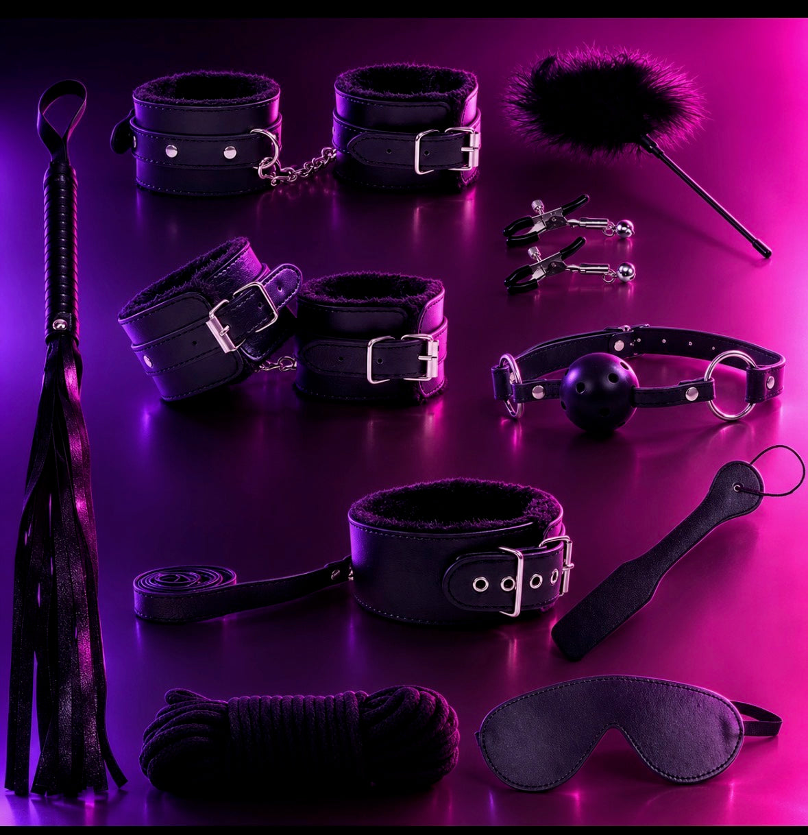 Beginner BDSM Set - 10 Piece Set