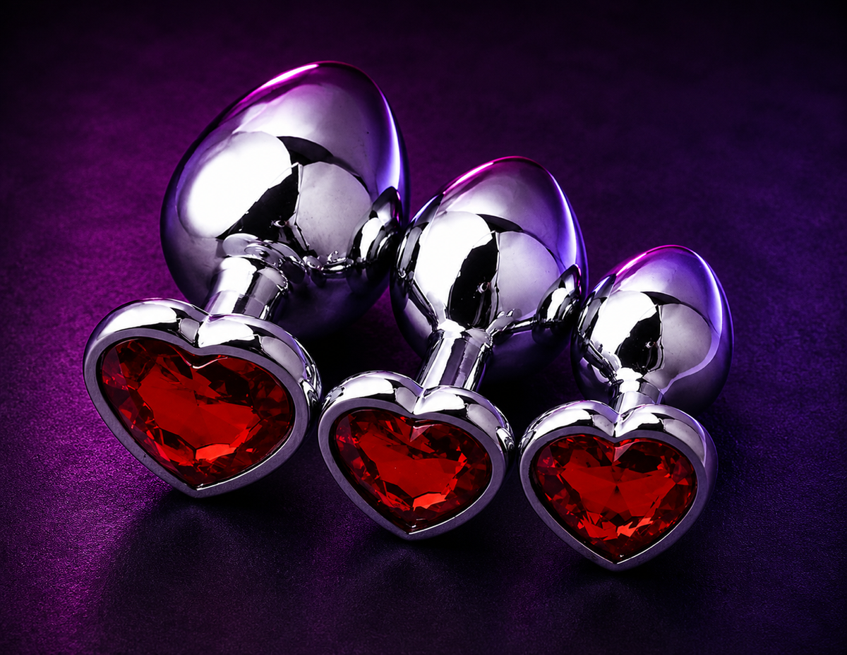 Heart-Shaped Anal Plug Set
